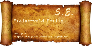 Steigervald Emília névjegykártya